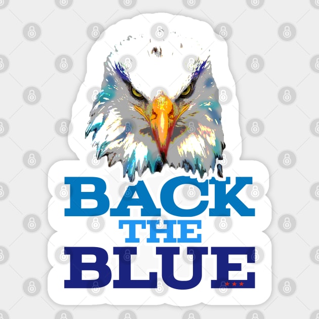 Back the blue eagle Sticker by Coron na na 